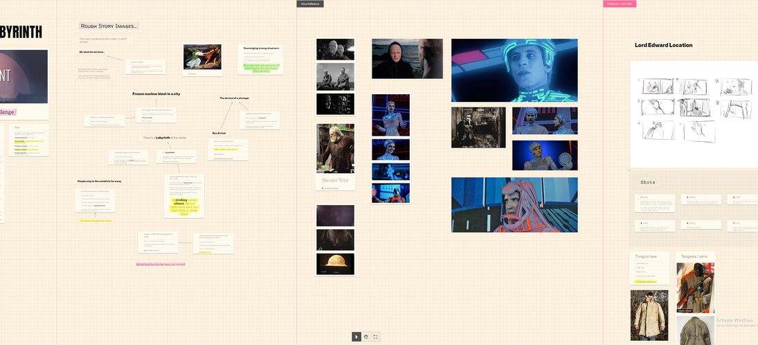 Film storyboard and visual reference